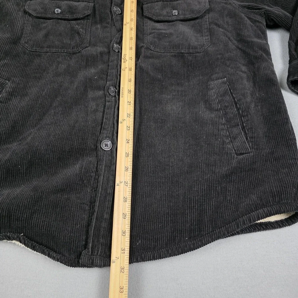 High Sierra Corduroy Sherpa Lined Jacket Mens Size Large Black Chore Shacket‎